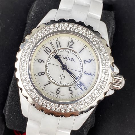 chanel j12 diamond bezel watch mens ld97647|Chanel j12 white diamond.